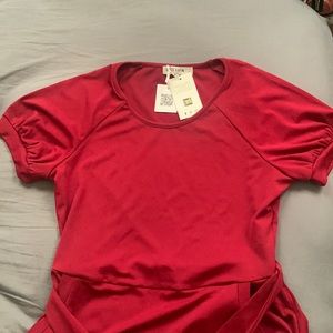 Deep red berry midi dress